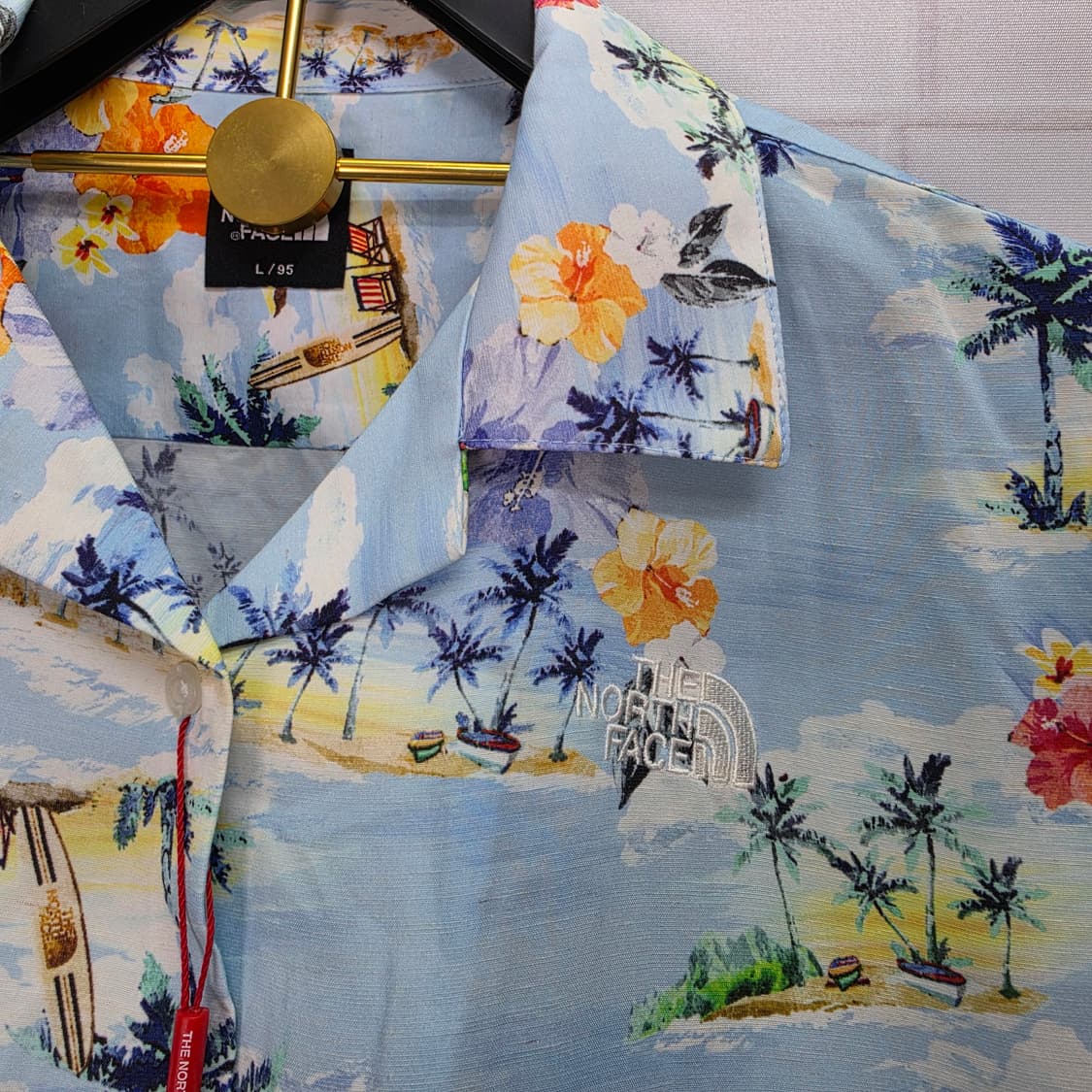 노스페이스 홀리데이 하와이안 반팔 셔츠 롱원피스 L 95사이즈 새상품 상품이미지3