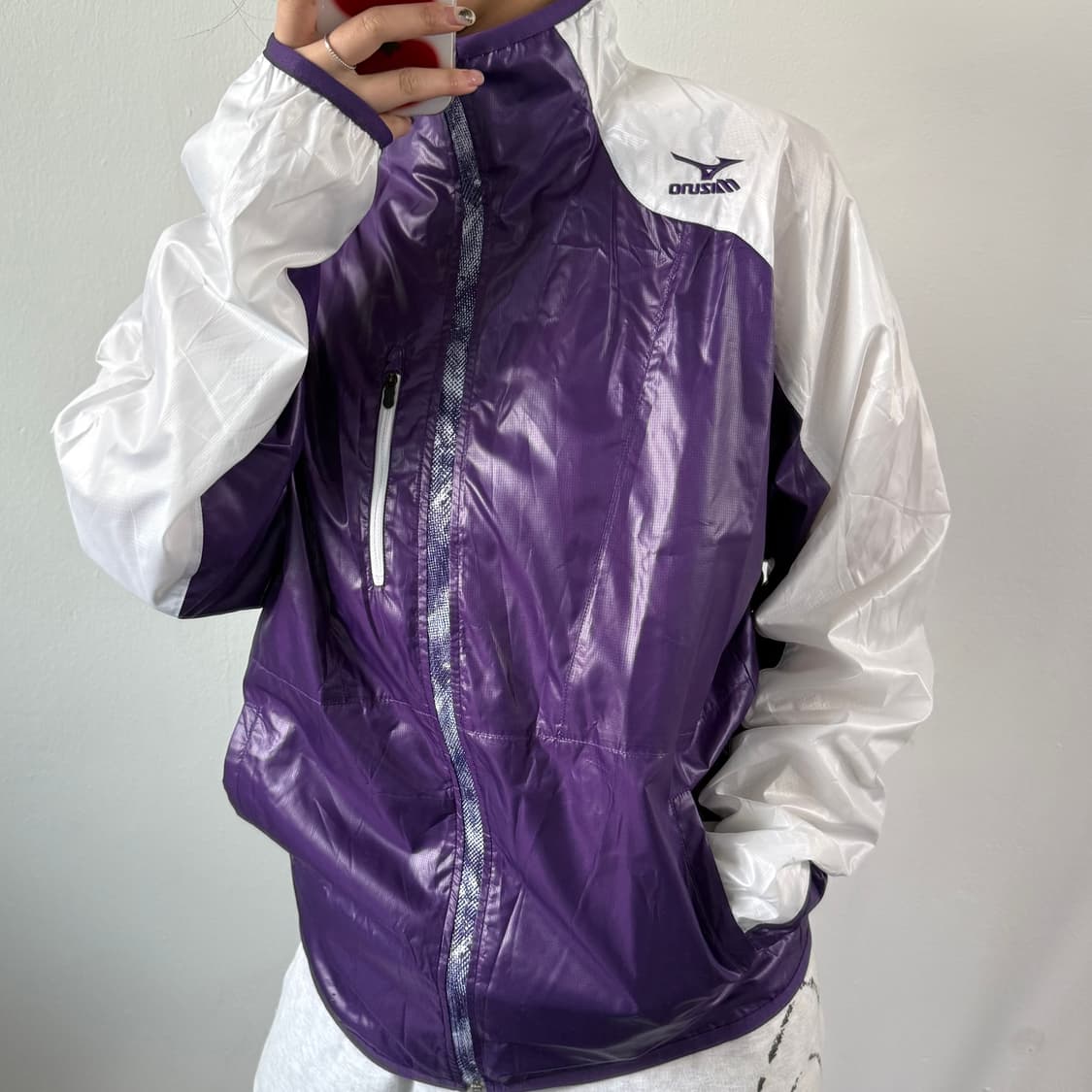 [XL] 미즈노 퍼플 화이트 바람막이 상품이미지2