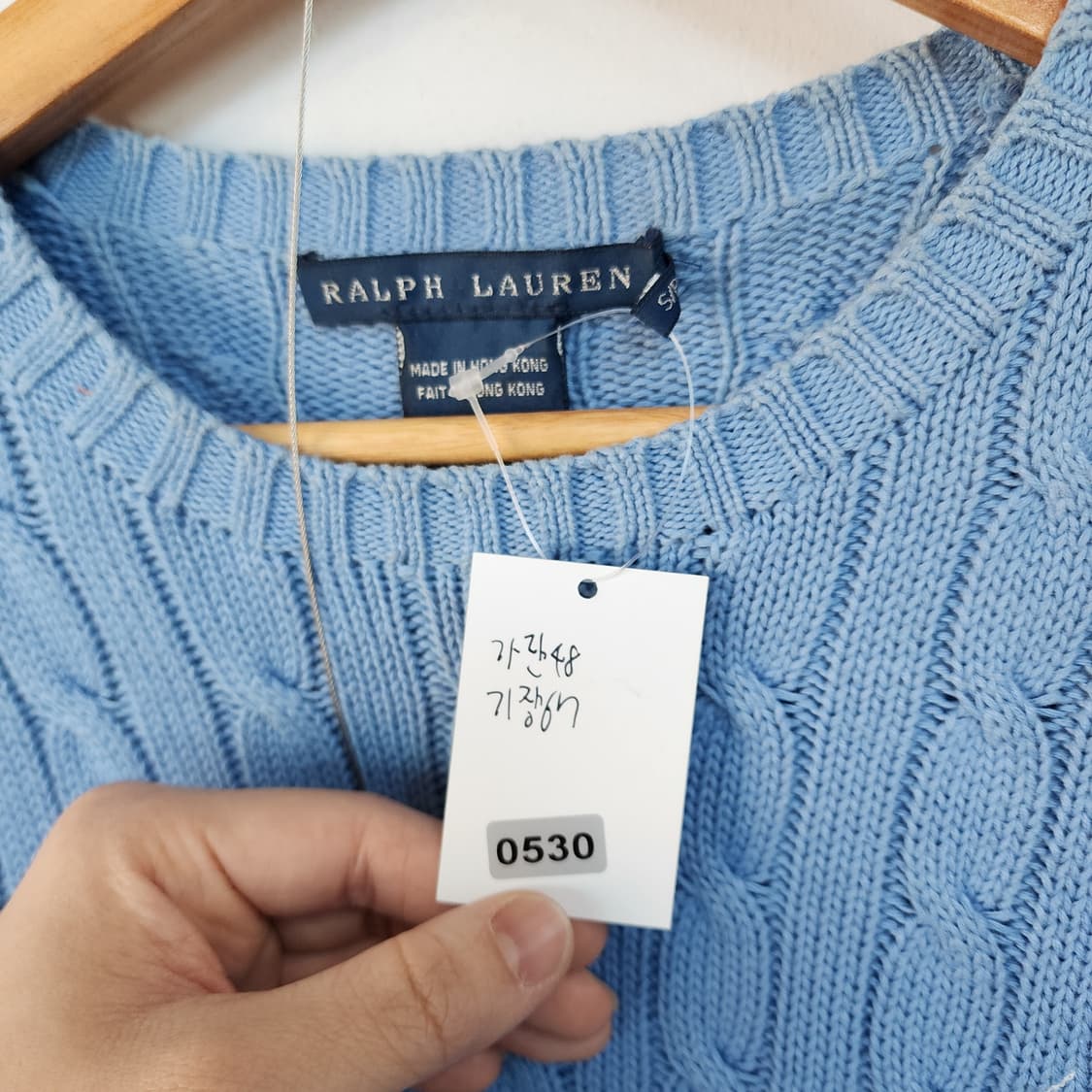 폴로 랄프로렌 케이블 니트 하늘색 상품이미지6