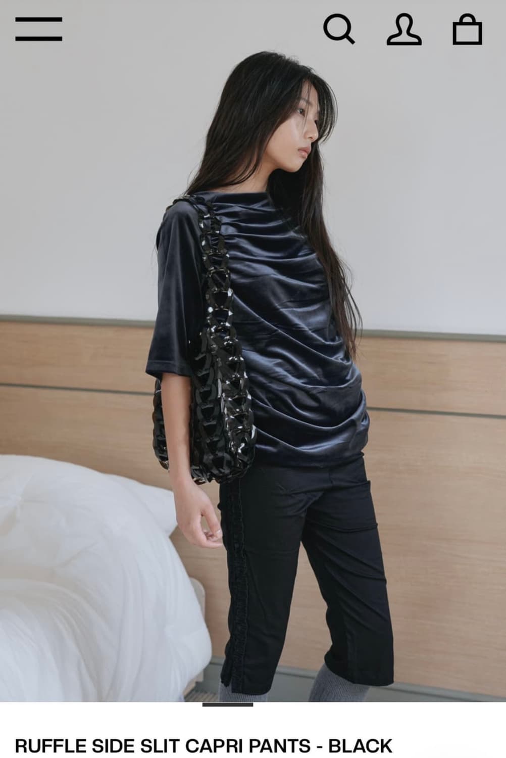 생긴스튜디오 카프리팬츠 Ruffle side slit capri pant 상품이미지2