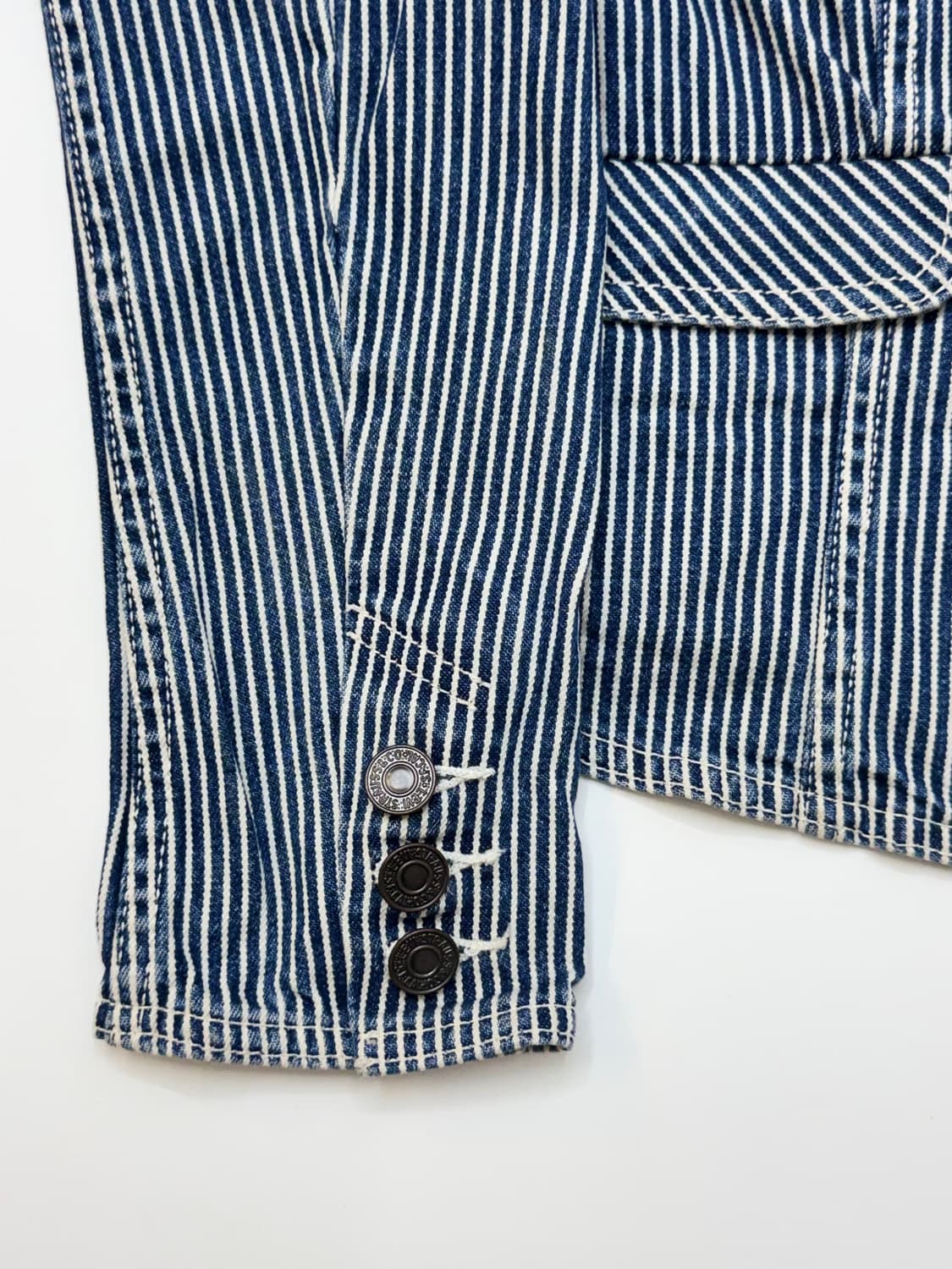 Levis 리바이스 스트라이프 크롭 데님 워크 자켓 상품이미지6