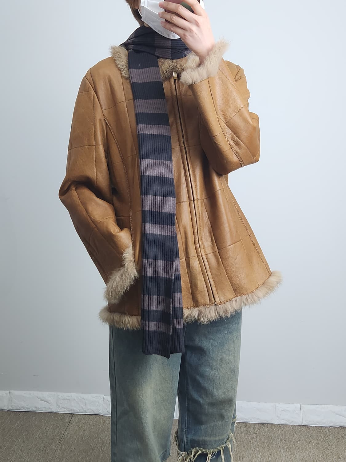 스트라이프 울 머플러 상품이미지3