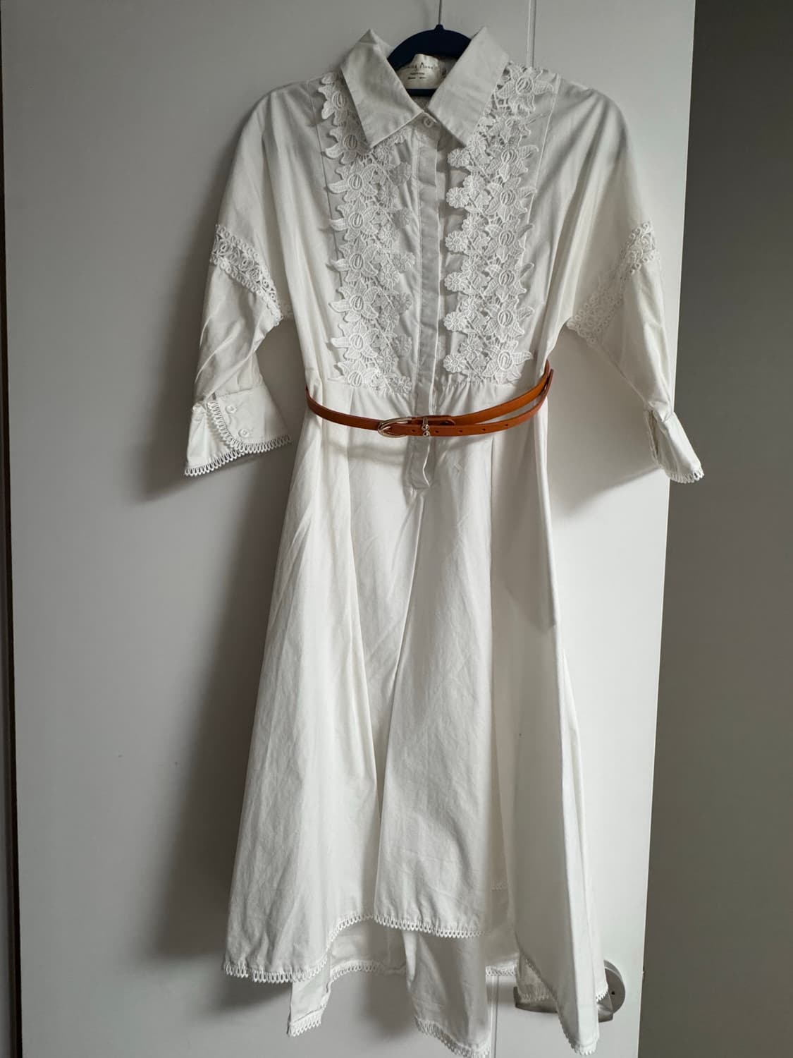 흰색 레이스 셔츠 원피스 상품이미지1