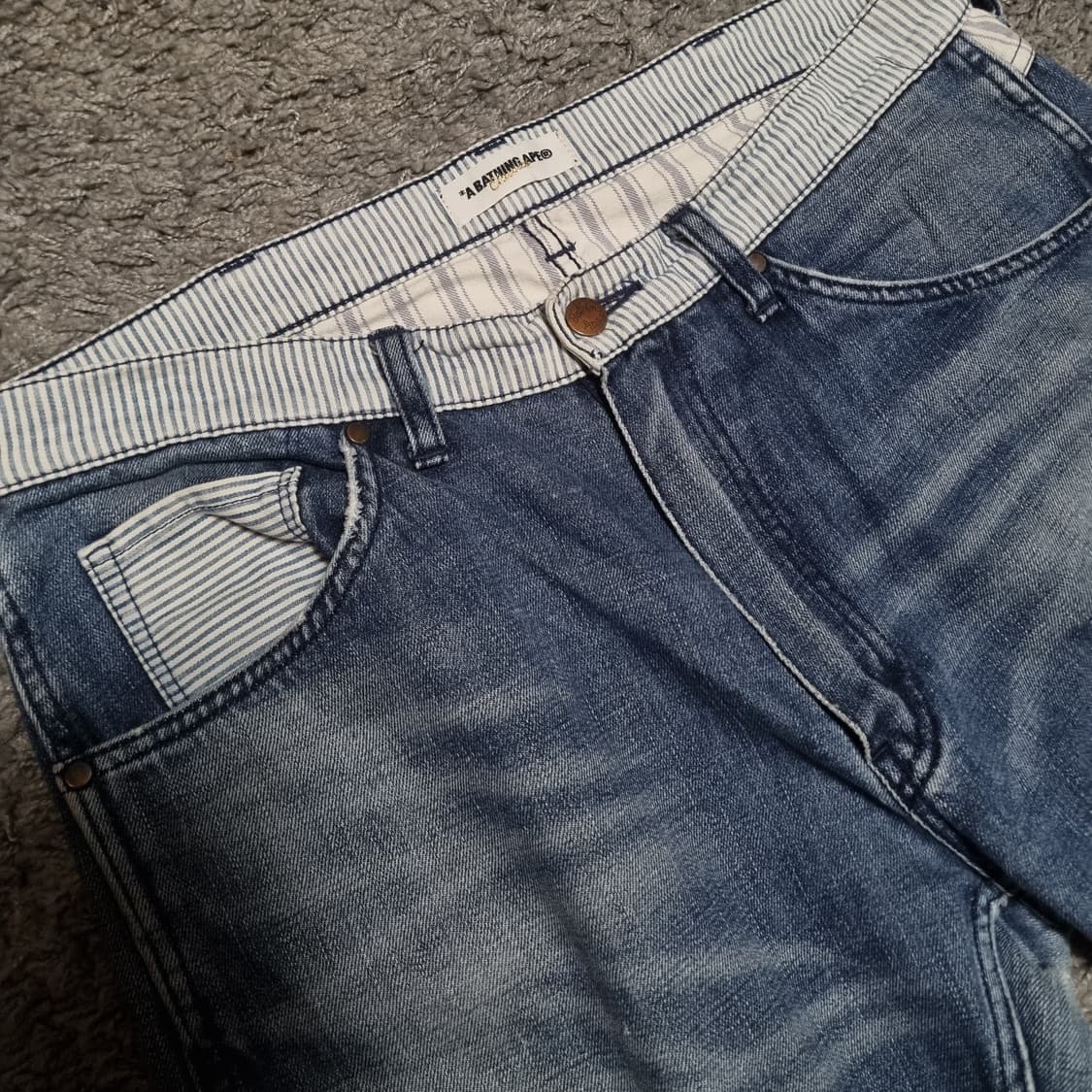베이프 bape 데님 청바지 데미지진 L 32 34 90s 00s 빈티지 상품이미지3