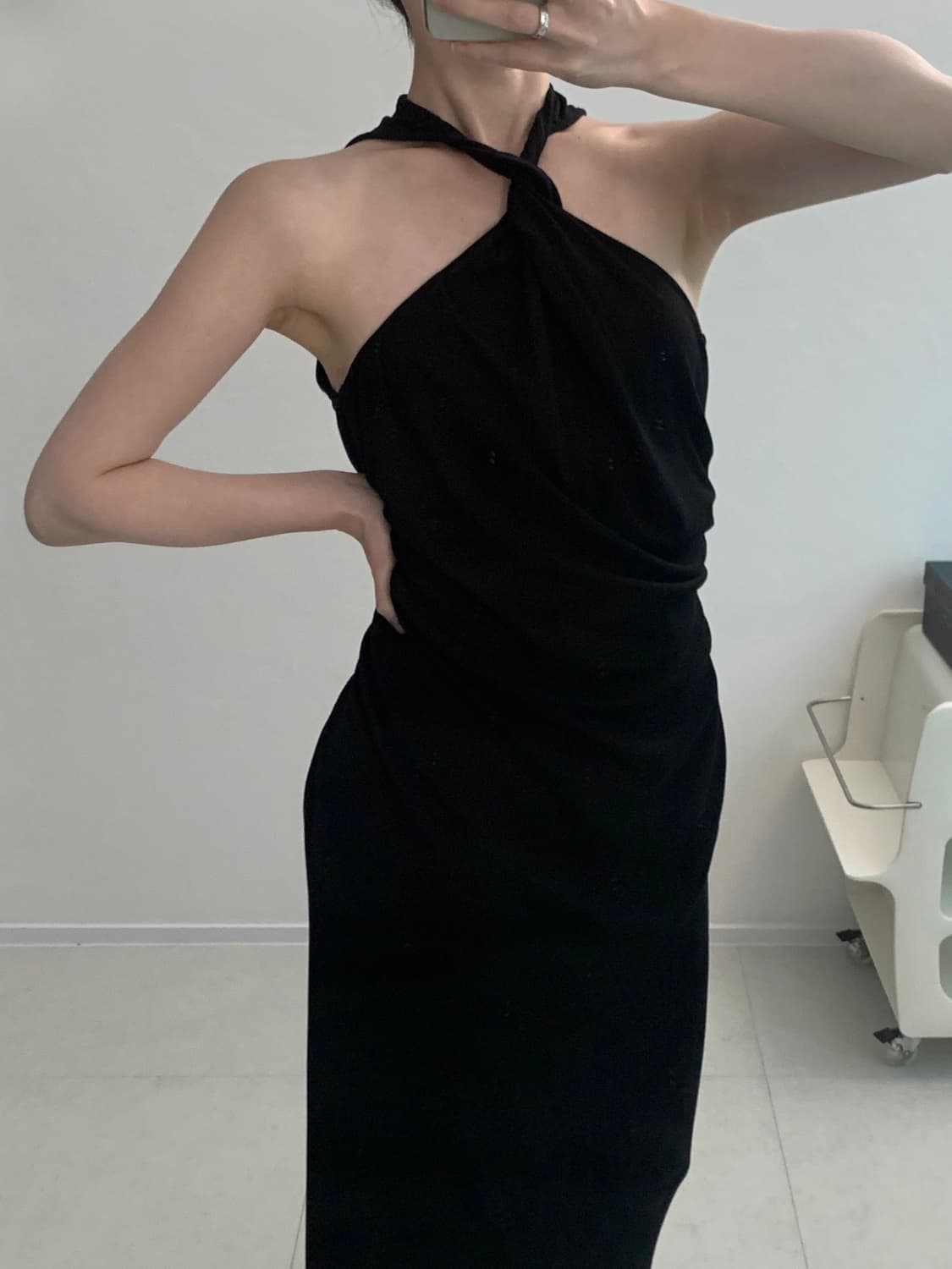 Knotted Draped Maxi Dress 상품이미지4