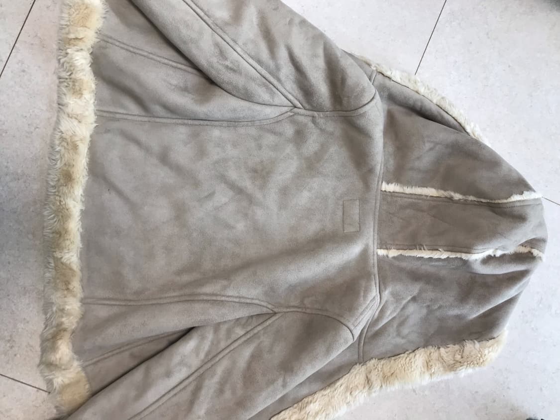 빈티지 라떼갸루 대장 숏 후디 무스탕 베이지카키 갸루 상품이미지5