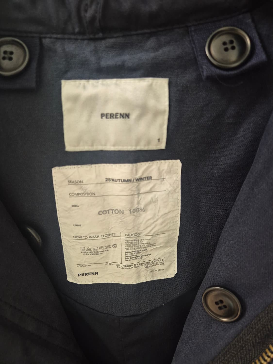 (새상품 1) 퍼렌 25aw m51 숏파카 네이비 상품이미지3