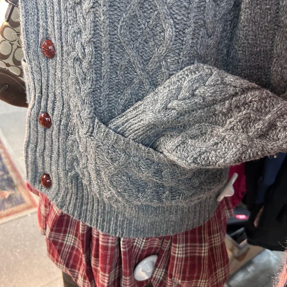 Vintage Grey Winter Cardigan 상품이미지5