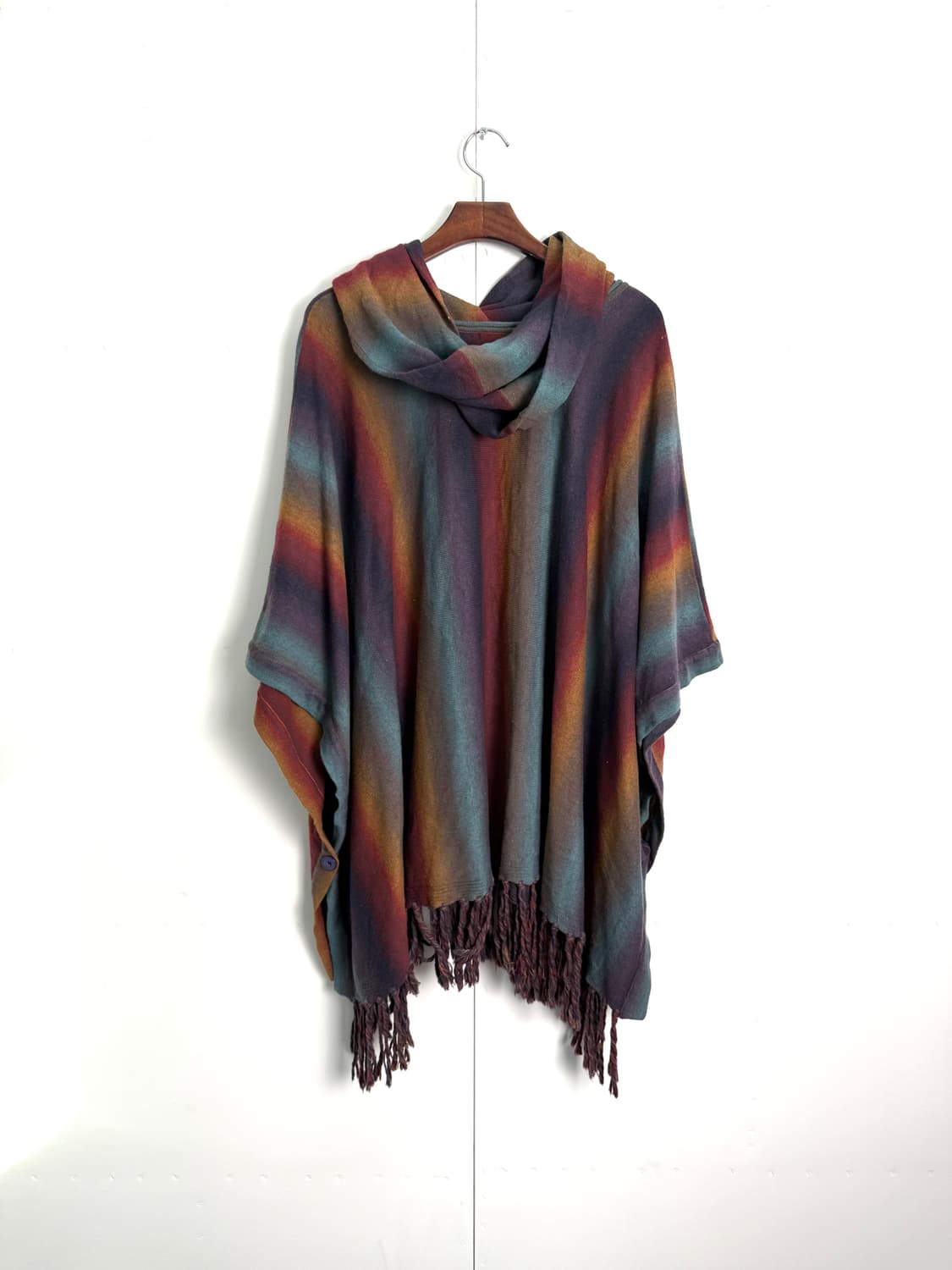 빈티지 레인보우 니트 케이프 상품이미지3