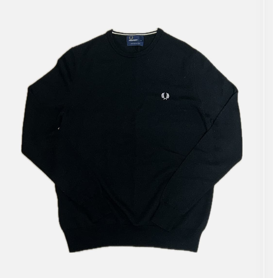 Fred Perry 메리노 울 니트 블랙 M 상품이미지1