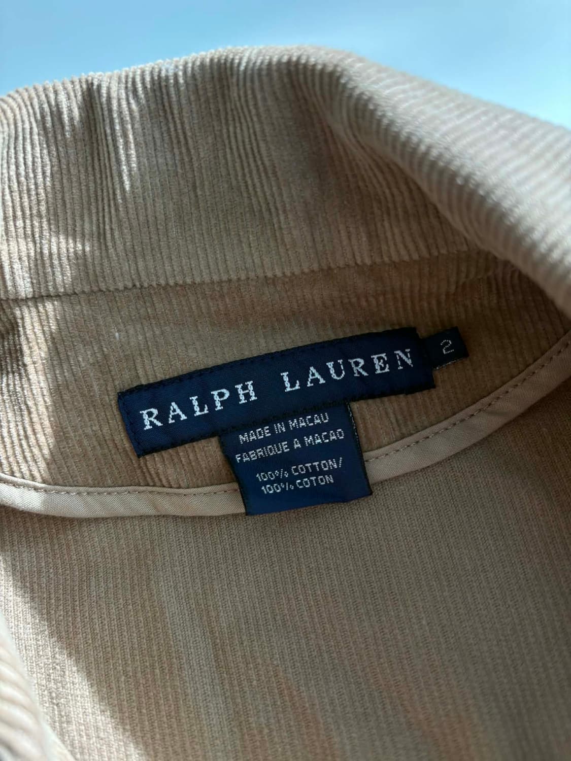 [2] 랄프로렌 코듀로이 스냅 테일러드 자켓 상품이미지5