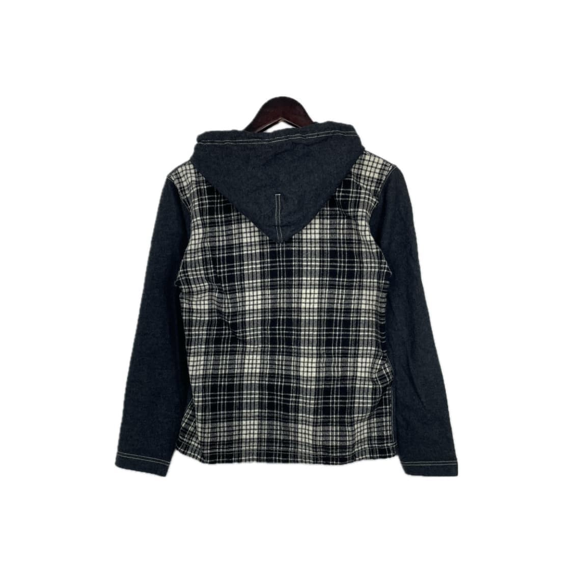 COMME des GARCONS Homme 울 체크 후드 집업 상품이미지2