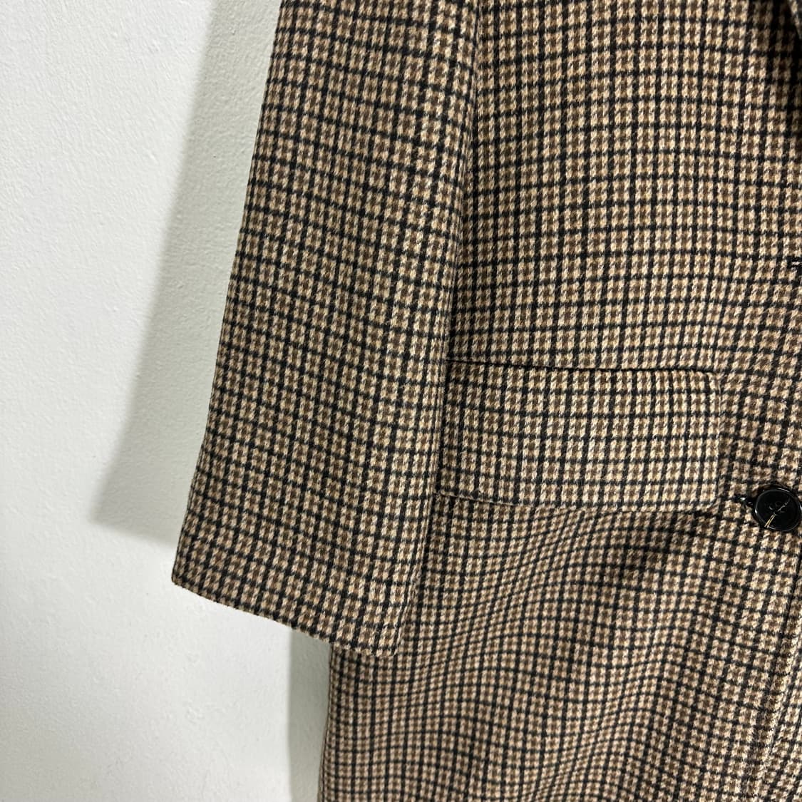 S 95 자라 클래식오버핏 하운드투스체크 울 롱코트 상품이미지2