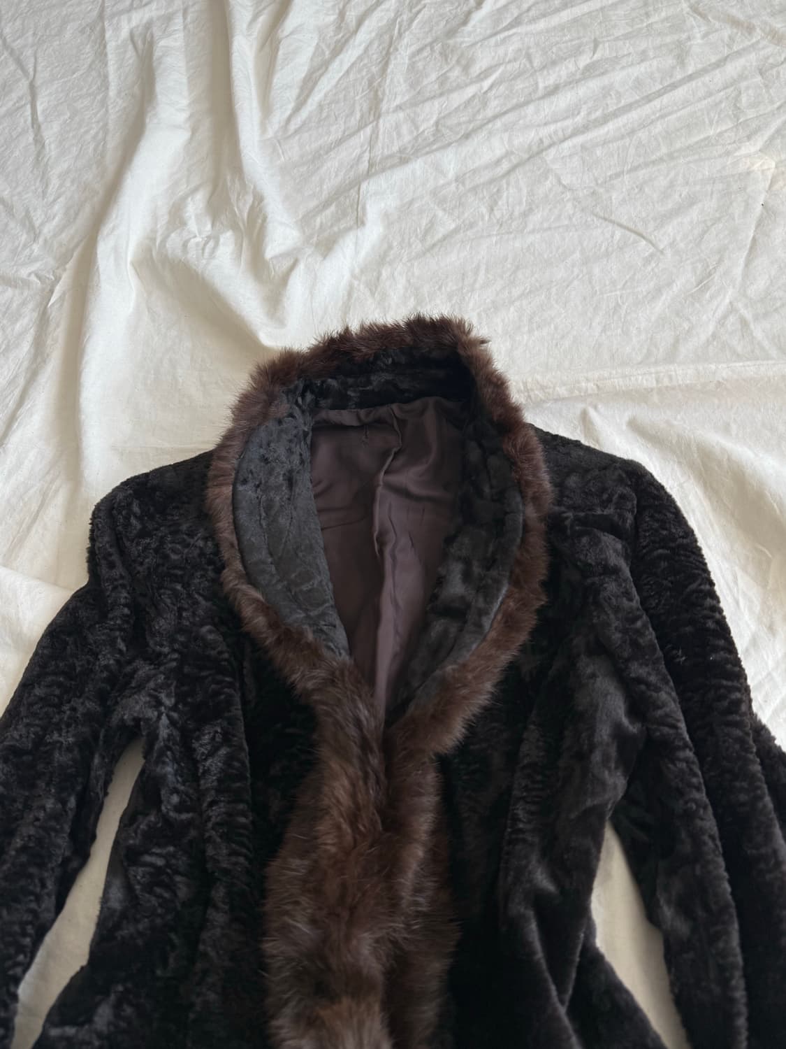 딥브라운 래빗퍼 트리밍 퍼 자켓 상품이미지3