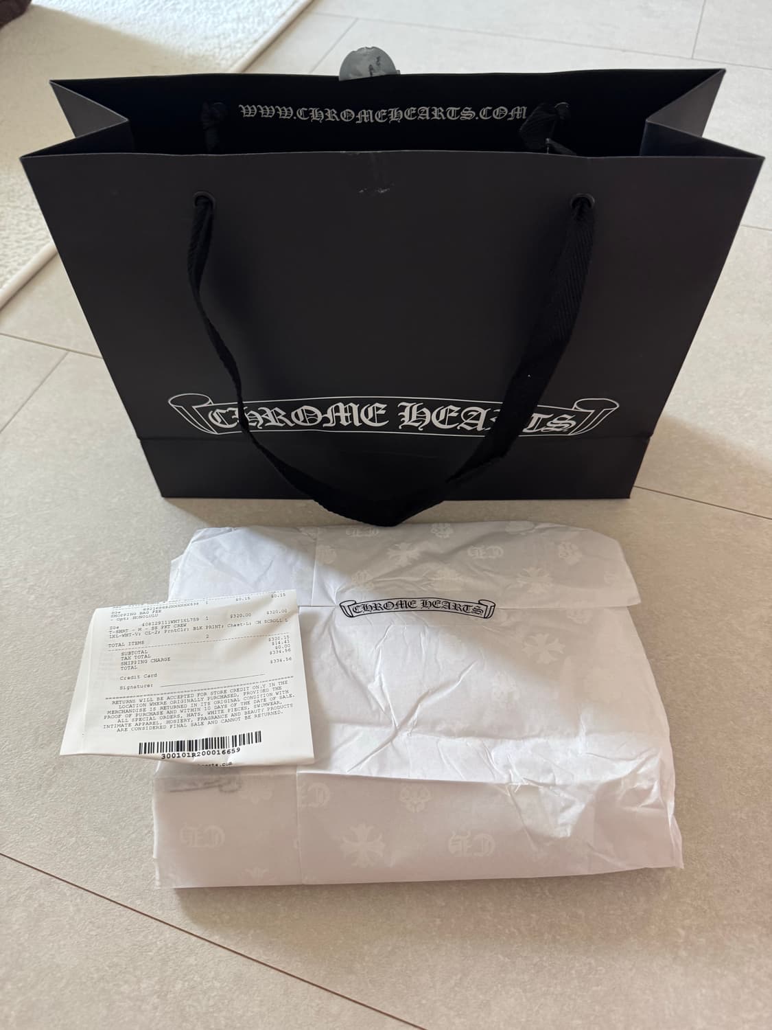 [XL] 크롬하츠 스크롤 로고 반팔 화이트 새상품 상품이미지3