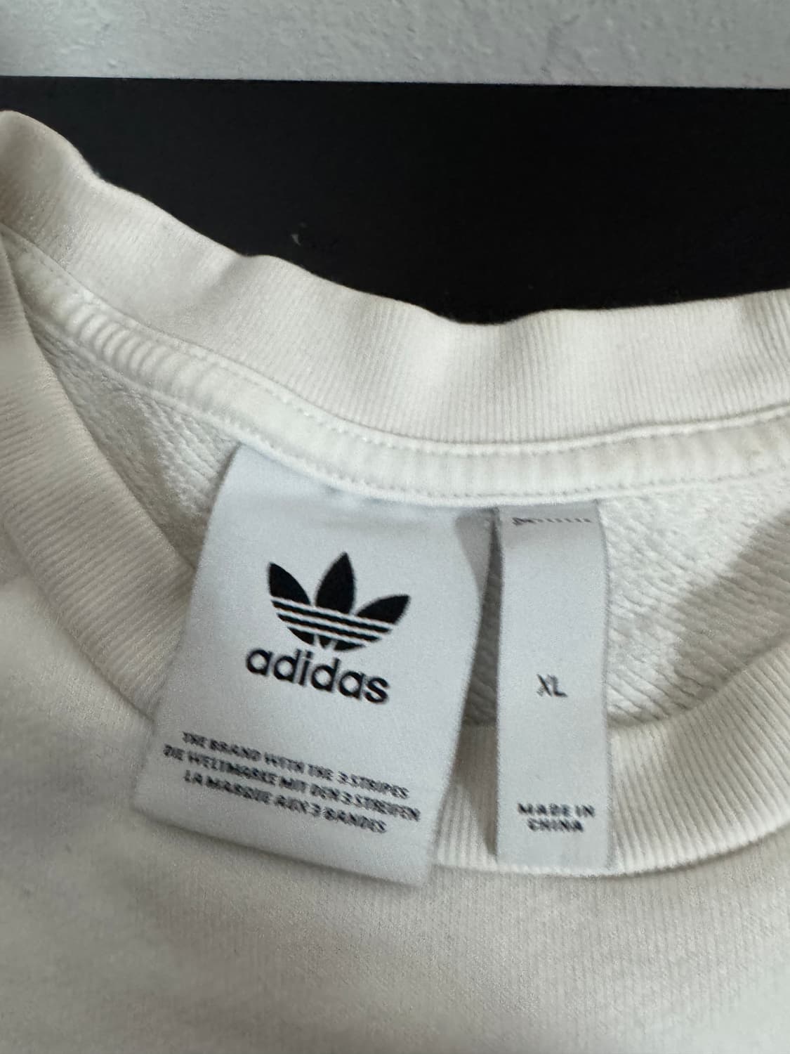 아디다스 트레포일 로고 화이트 맨투맨 L 상품이미지4