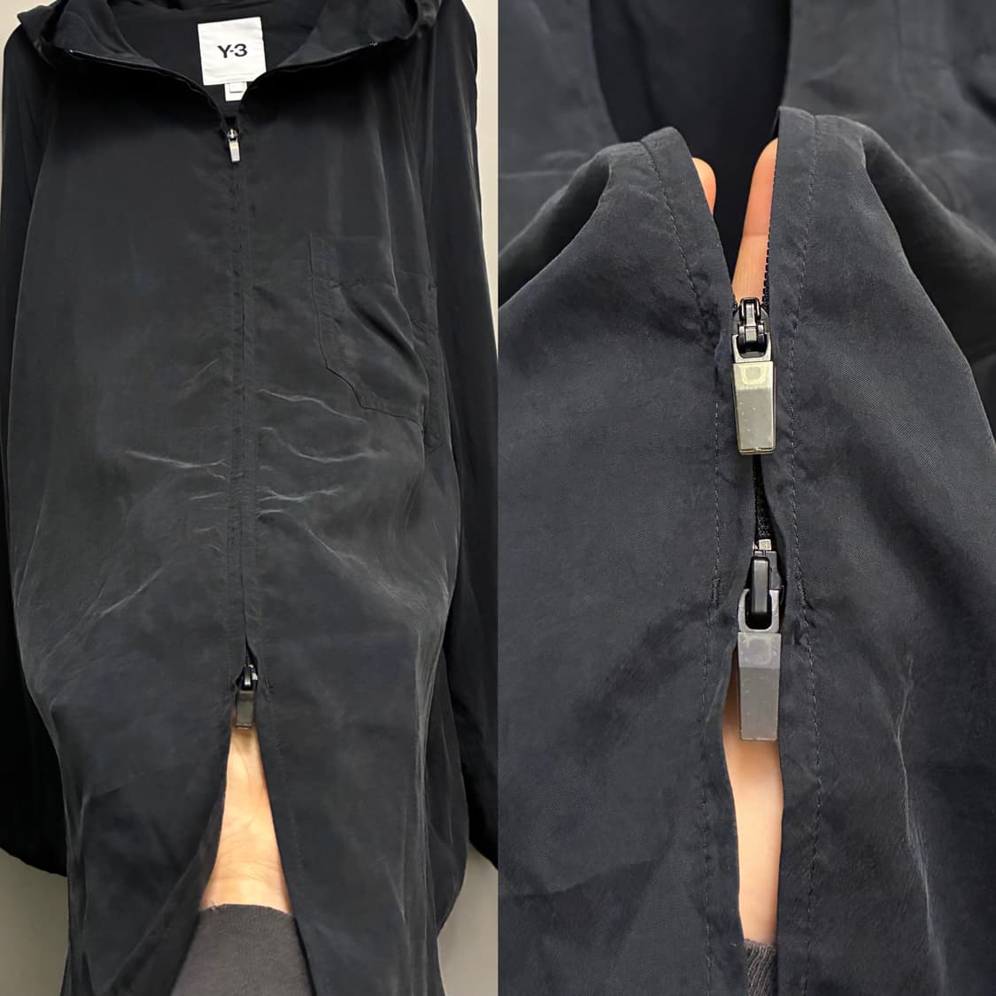 (XXL)Y-3 요지야마모토 큐프로 백로고 오버 후드집업 자켓 상품이미지6