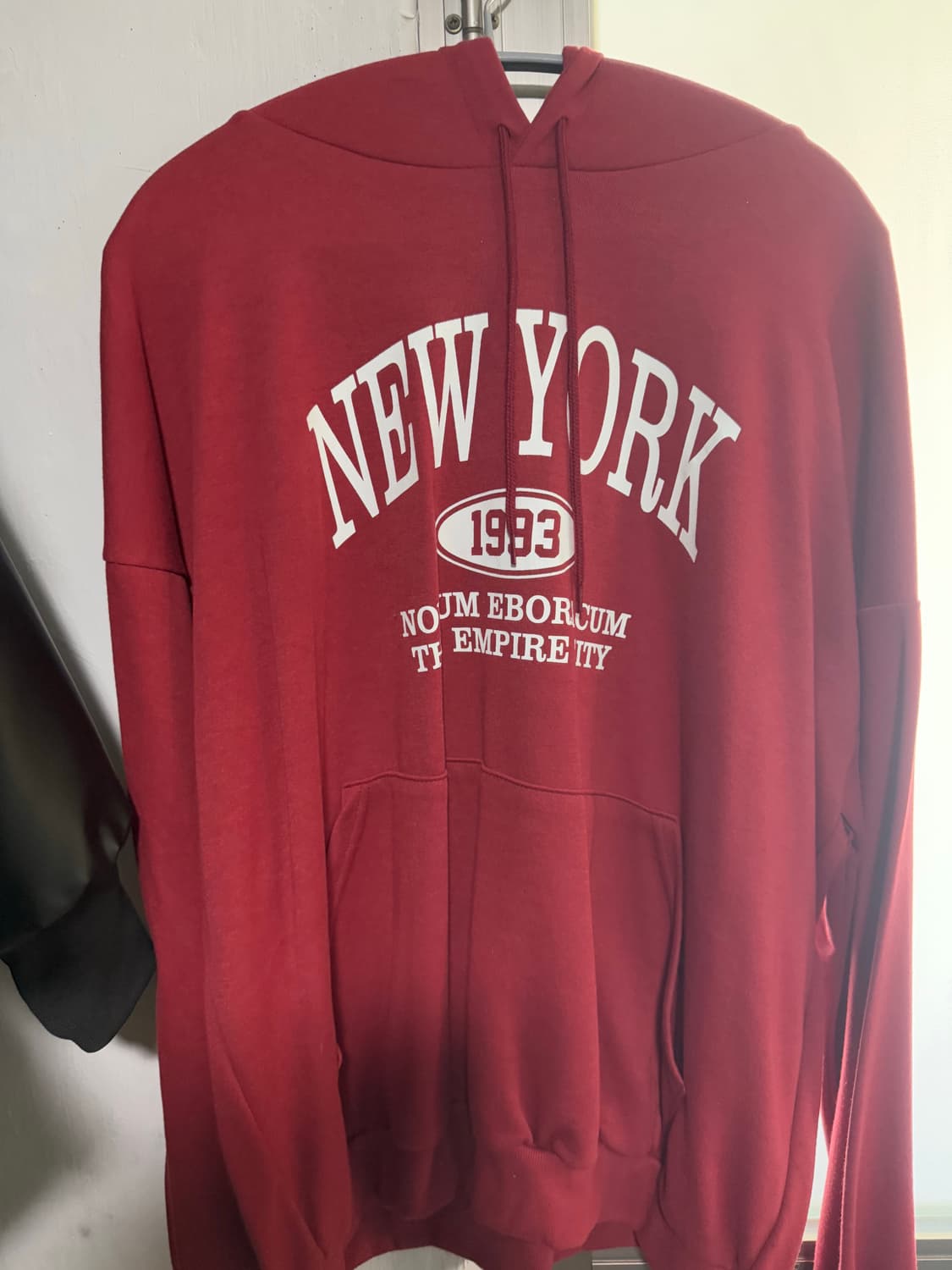 뉴욕 프린팅 후드티 버건디 xl 상품이미지1