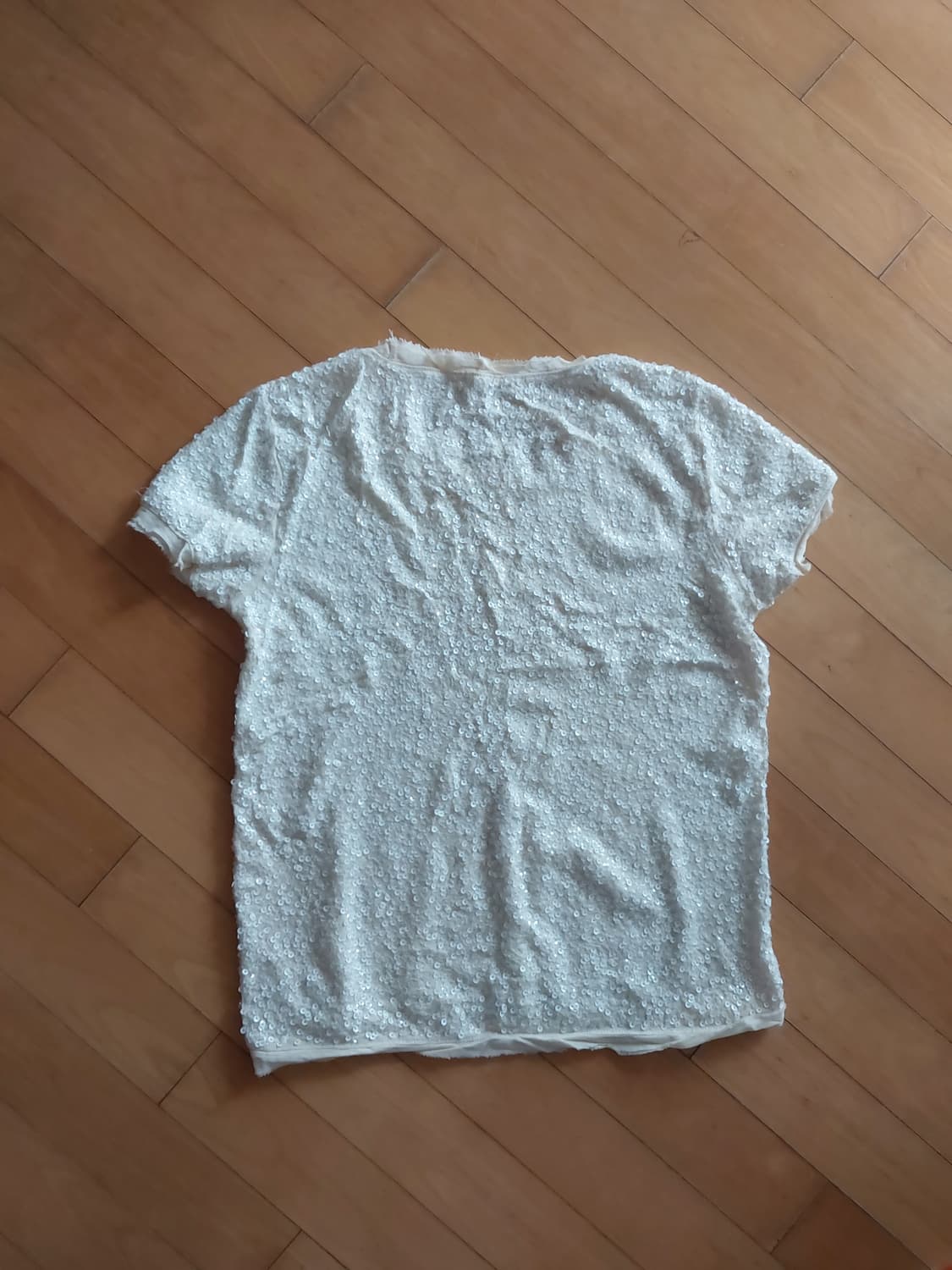 제이크루 아이보리 스팽글 반팔티 상품이미지2