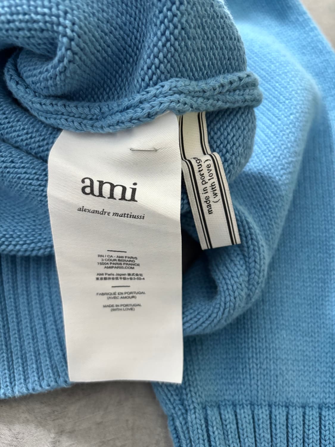 AMI 아미 빅 하트 로고 블루 자수 코튼 스웨터 상품이미지9