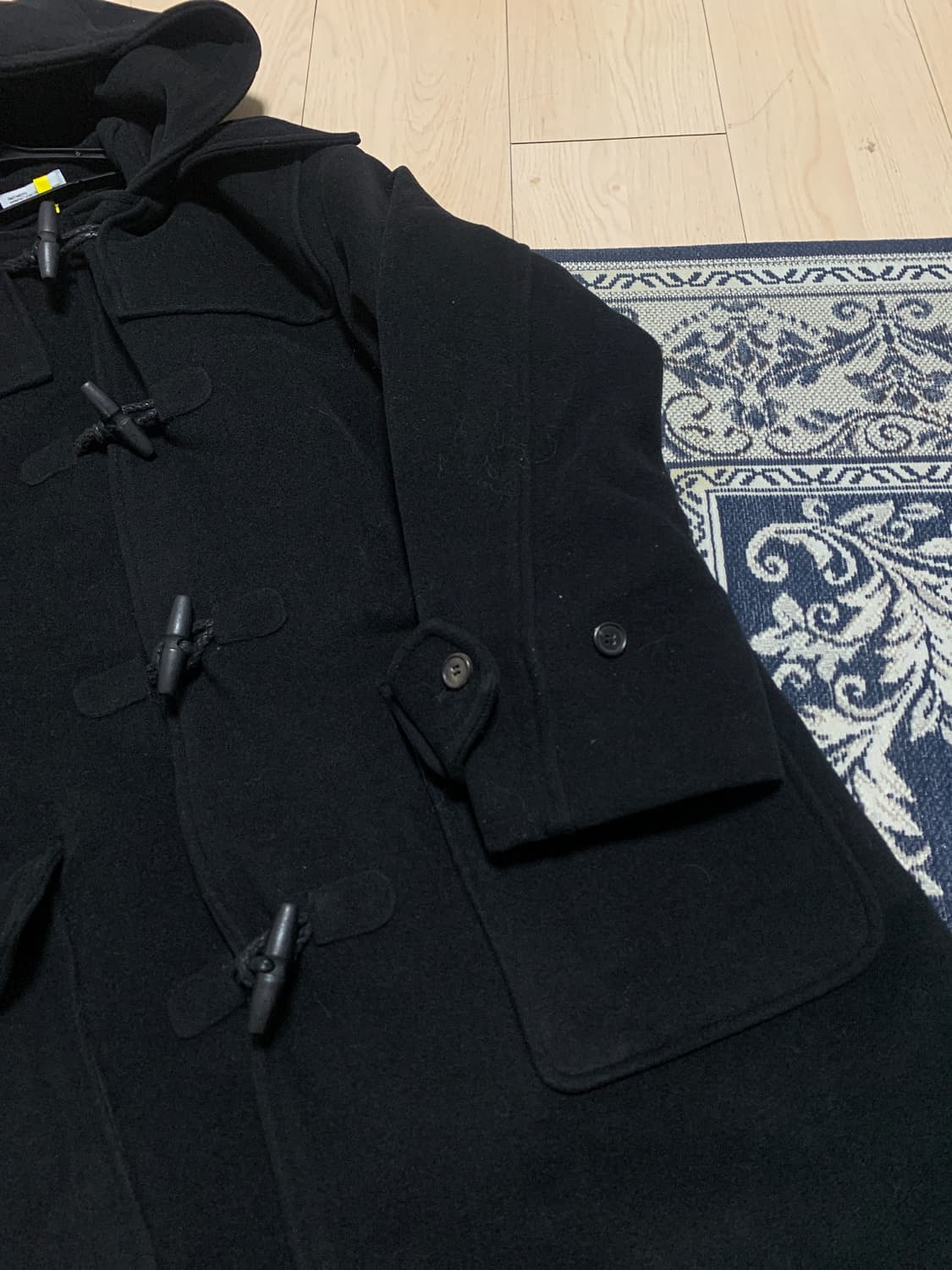 파르티멘토 블랙 더플 후드 코트 L 상품이미지4