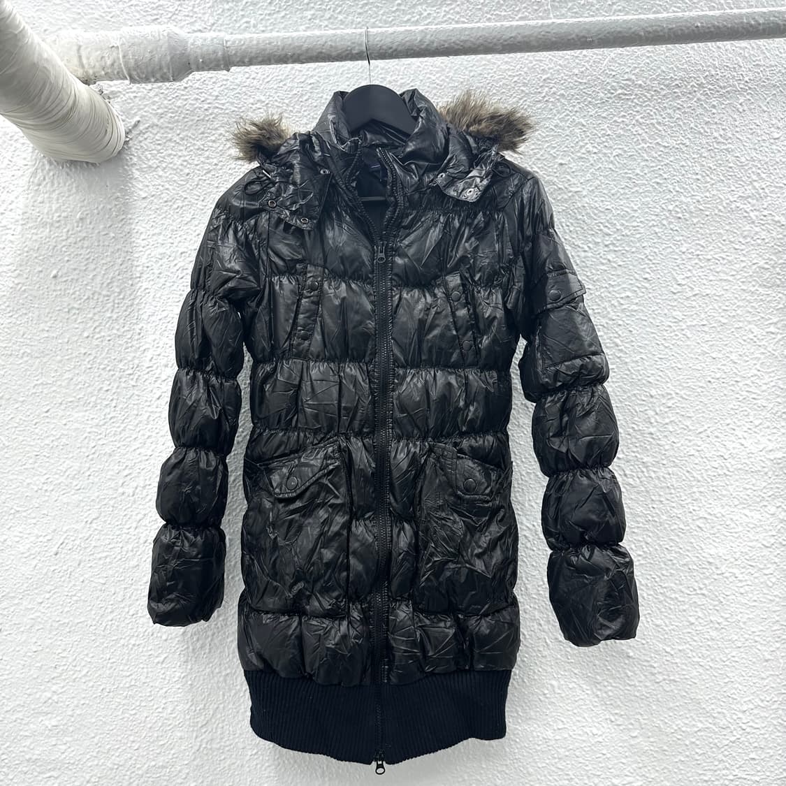 Glossy fur padding jacket  상품이미지3