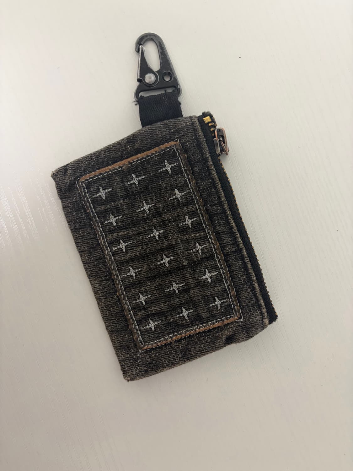 카락터 Patchwork denim card wallet 카드지갑 키링 상품이미지1