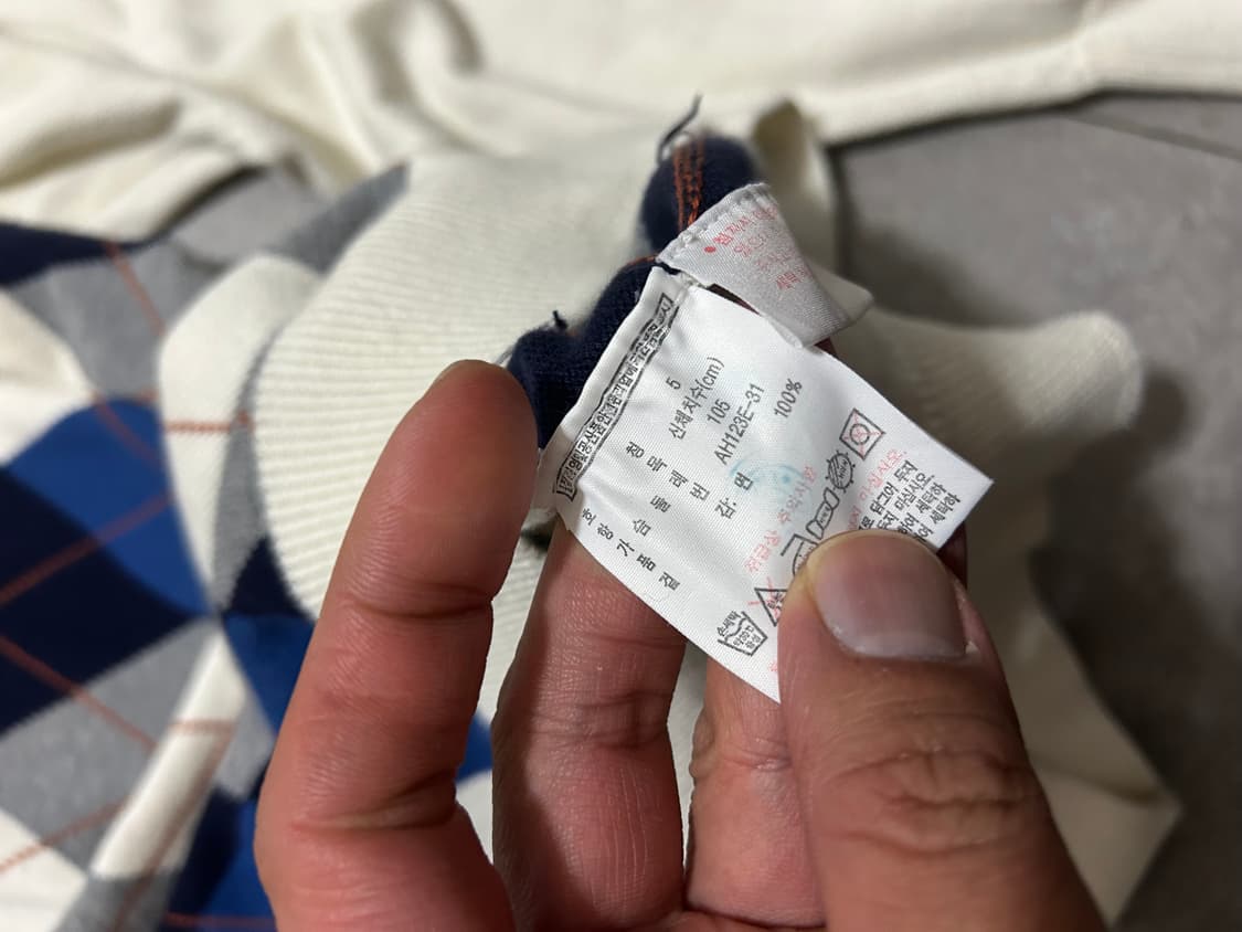 라코스테 아가일 빈티지 코튼 니트  105size   상품이미지5