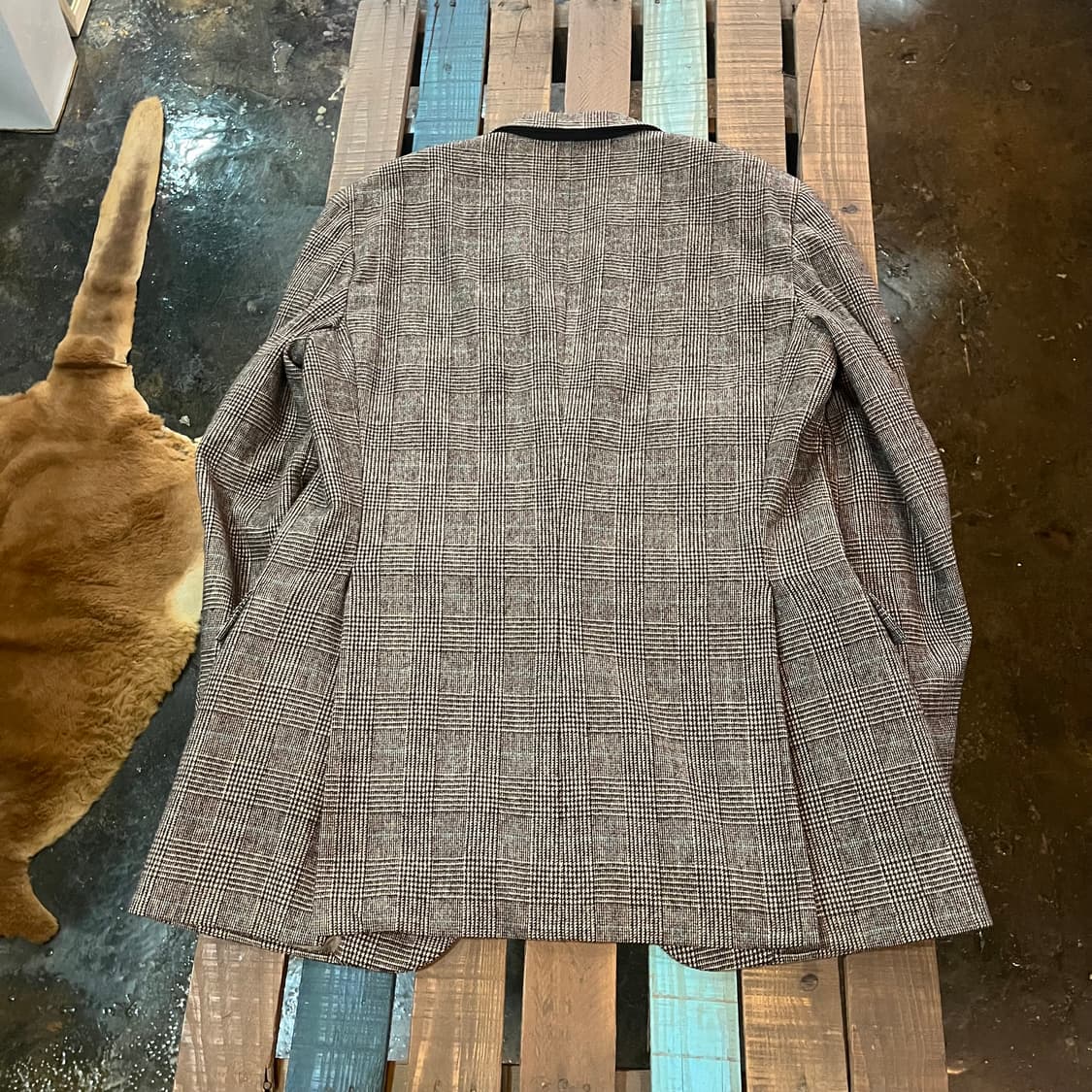 80~90s US 메이드 폴로 랄프로렌 체크 울 블레이저 상품이미지7