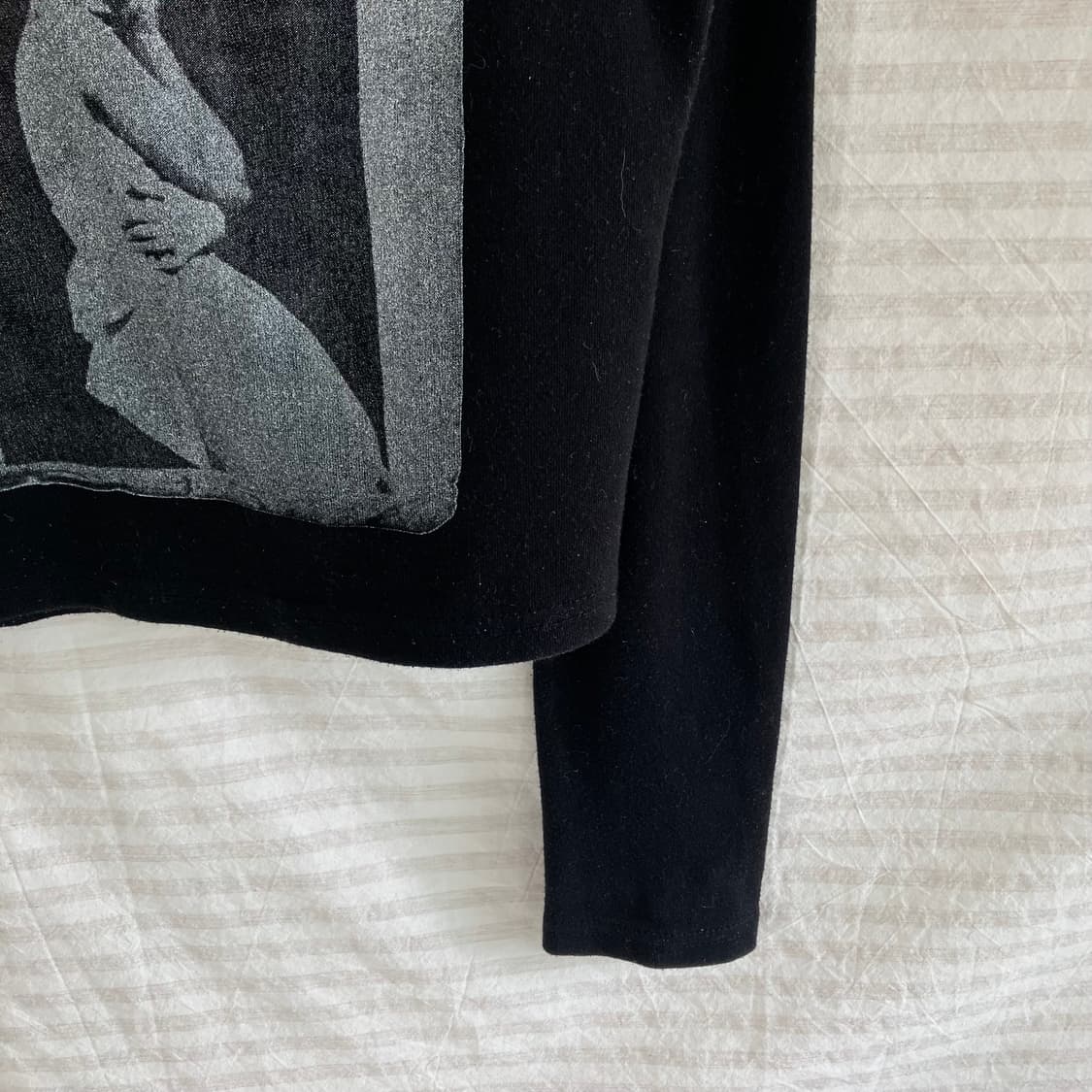 빈티지 블랙 감성 프린팅 크롭 긴팔 980 y2k 스트릿 갸루 펑키 일본 상품이미지4