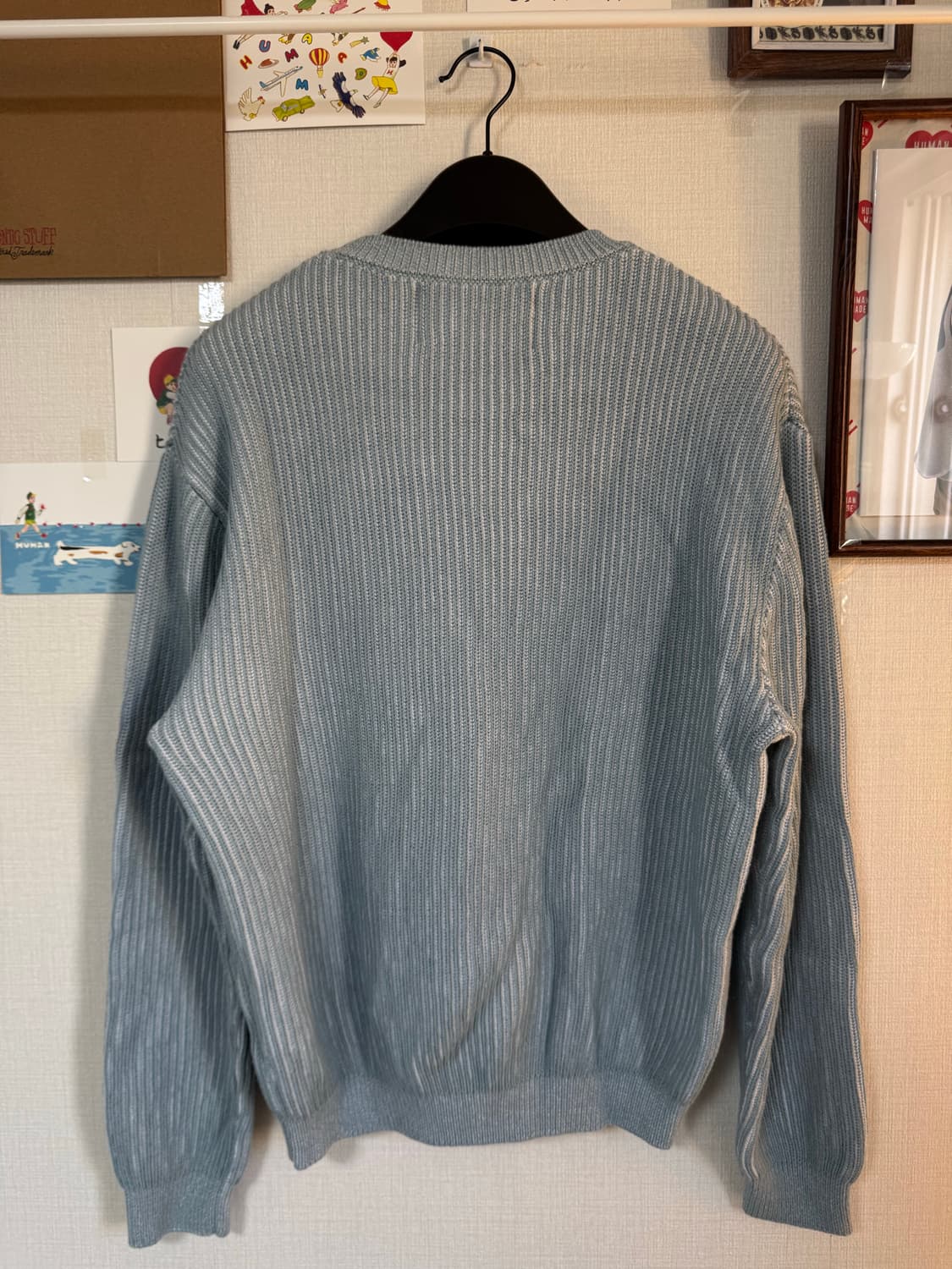 [L]세터 투톤 베이직 니트 베이비 블루 상품이미지3