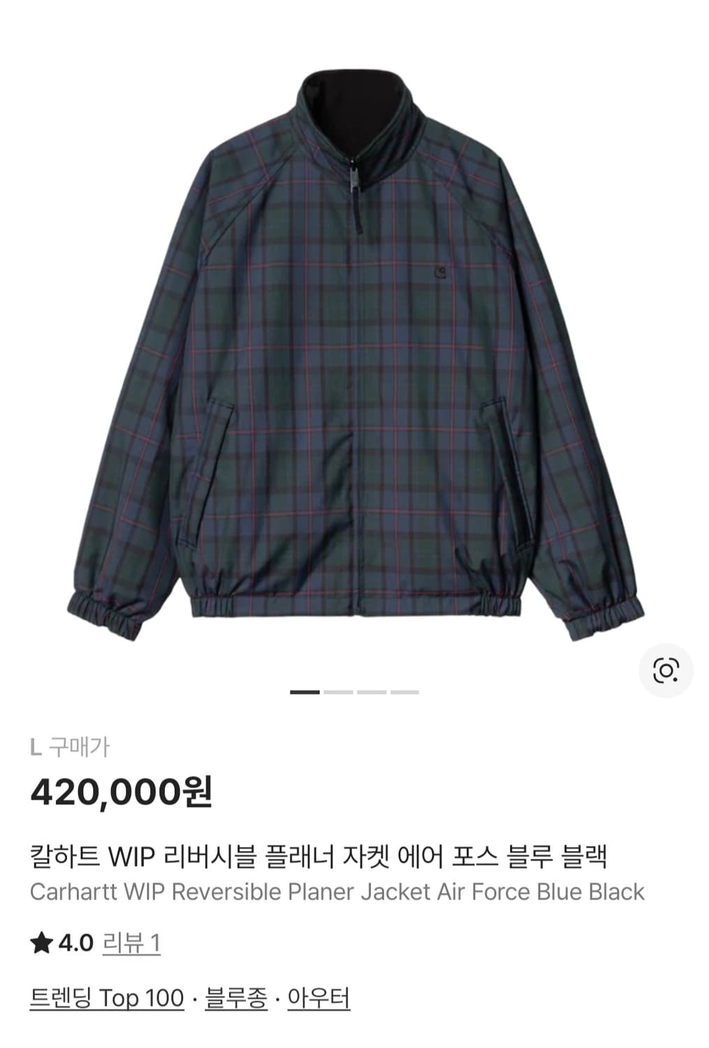 칼하트wip 플래너자켓 (에어포스블루블랙) 상품이미지1