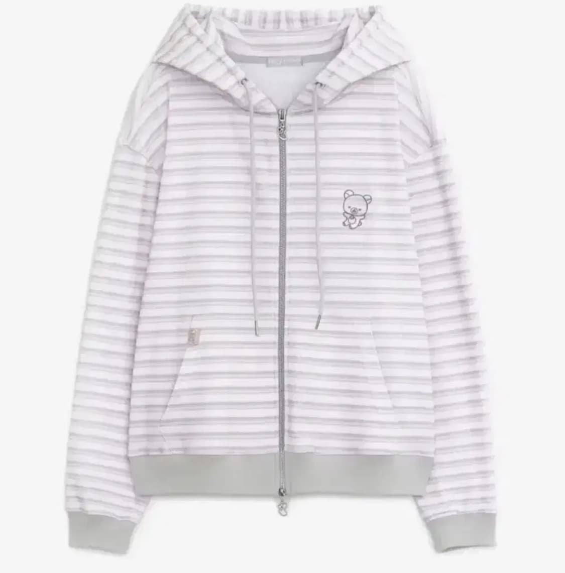 택달린상품 허그유어스킨 코리락쿠마 스트라이프 후드집업 당일배송 상품이미지1