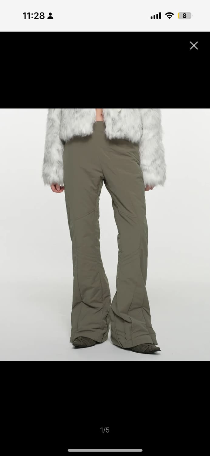 나체 바지 OBLIQUE LINE QUILTED PANTS KHAKI 상품이미지1