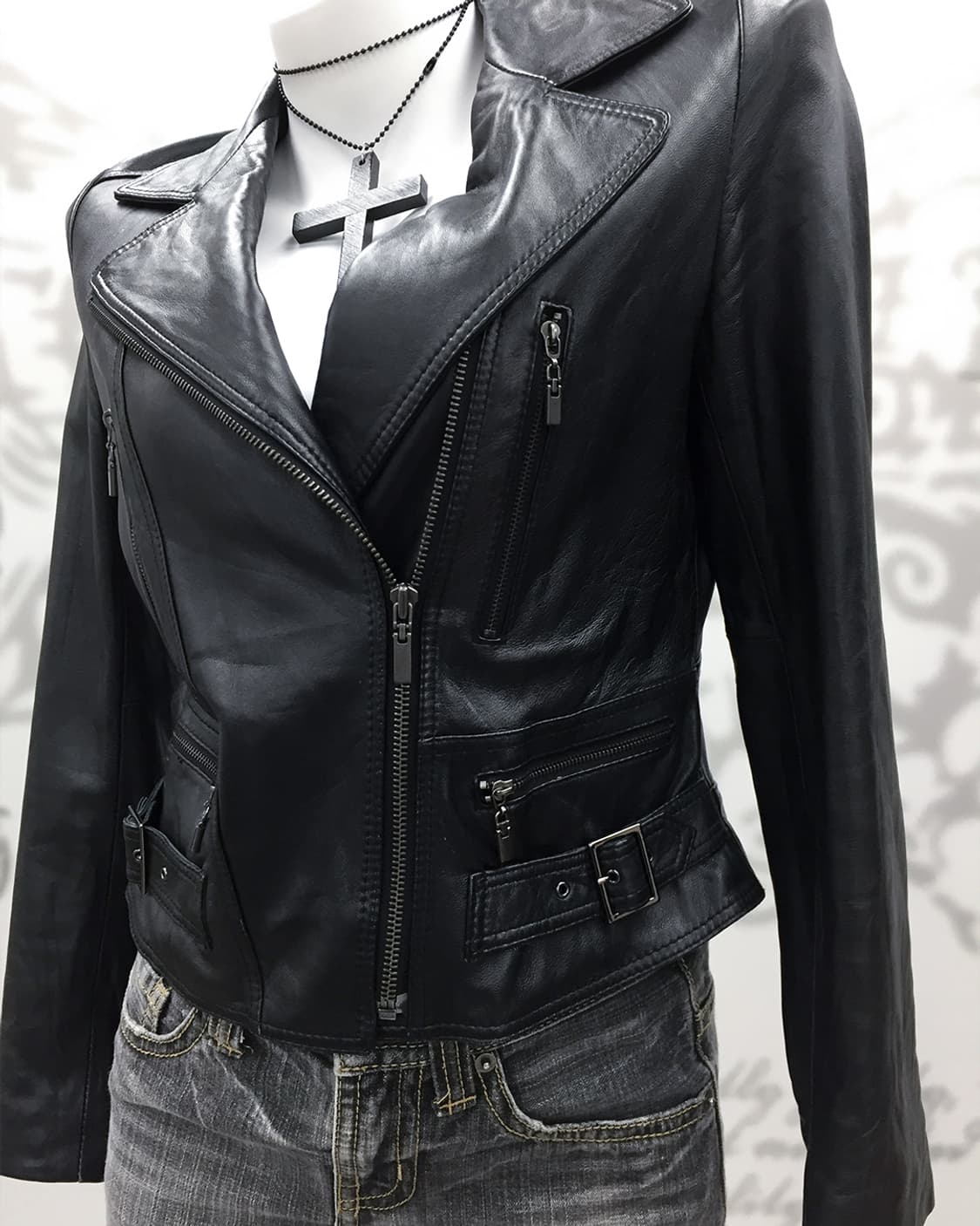 Diagonal Edge Rock Leather Rider Jacket 상품이미지2