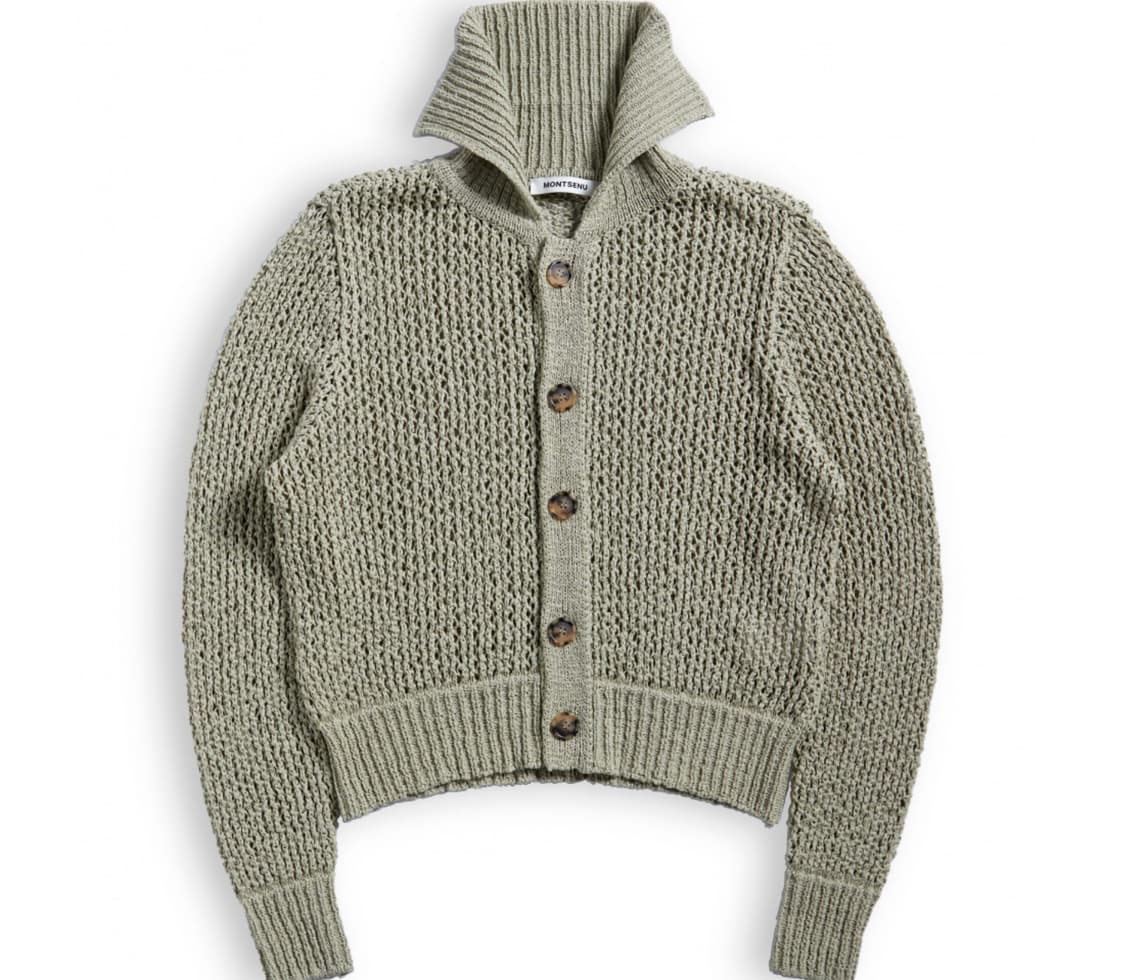 몽세누 Crochet Knit Cardigan Green 상품이미지4