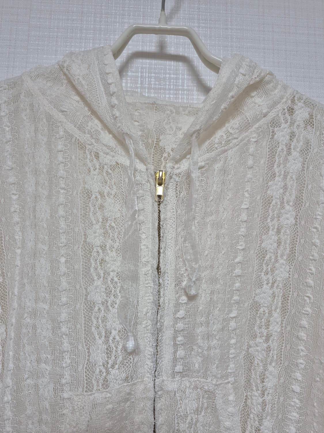 리즈리사 샘플 히메카지 레이스 후드파카 오프화이트 상품이미지3