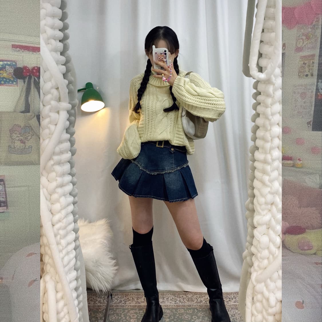 연노랑 보들 오버핏 터틀넥 니트 상품이미지3