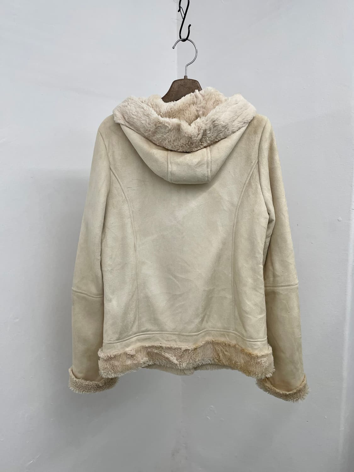 아이보리 떡볶이 후드 무스탕  상품이미지7