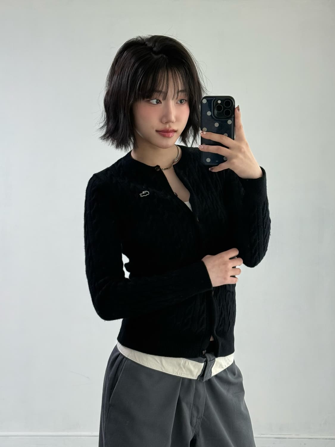 라코스테 블랙 딱붙 가디건 상품이미지3