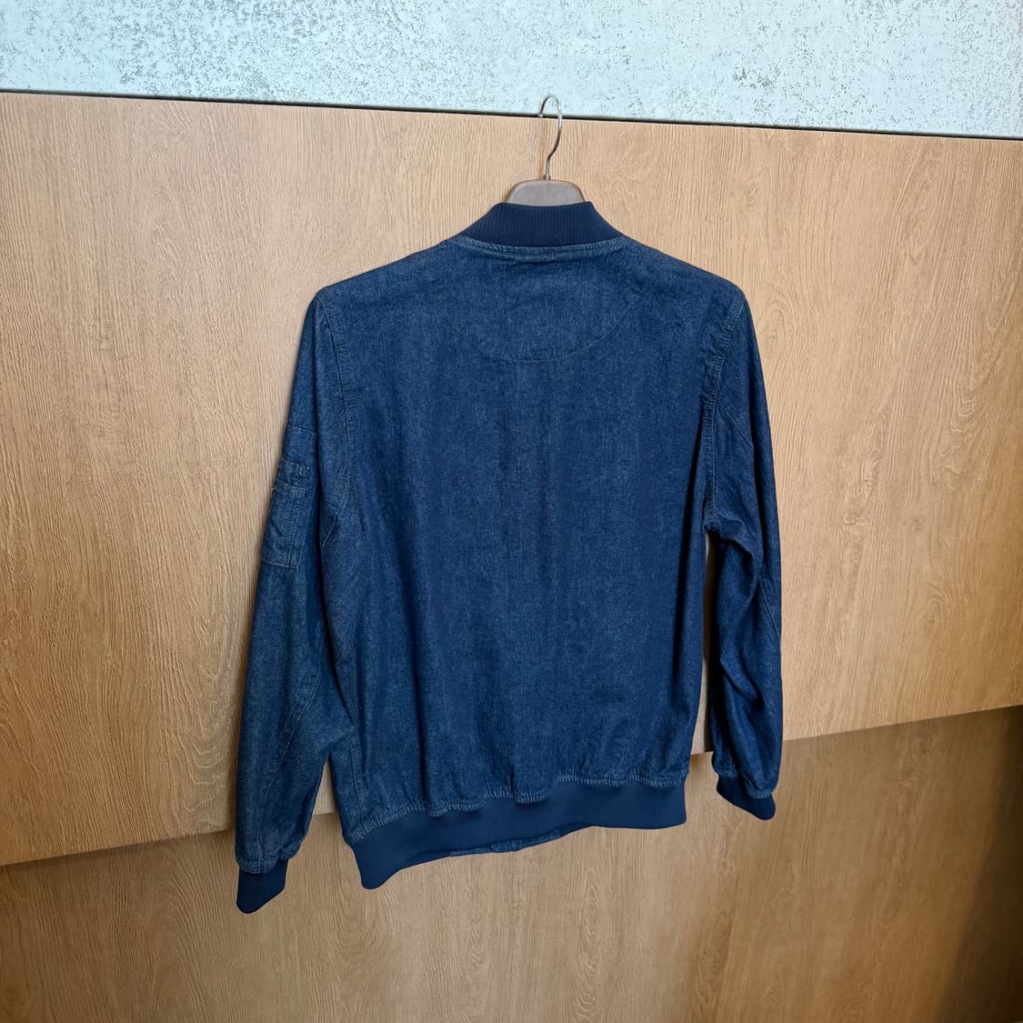 빈티지 데님 집업 블루종 자켓 MA-1 포켓 디테일 레귤러핏 인디고 상품이미지2