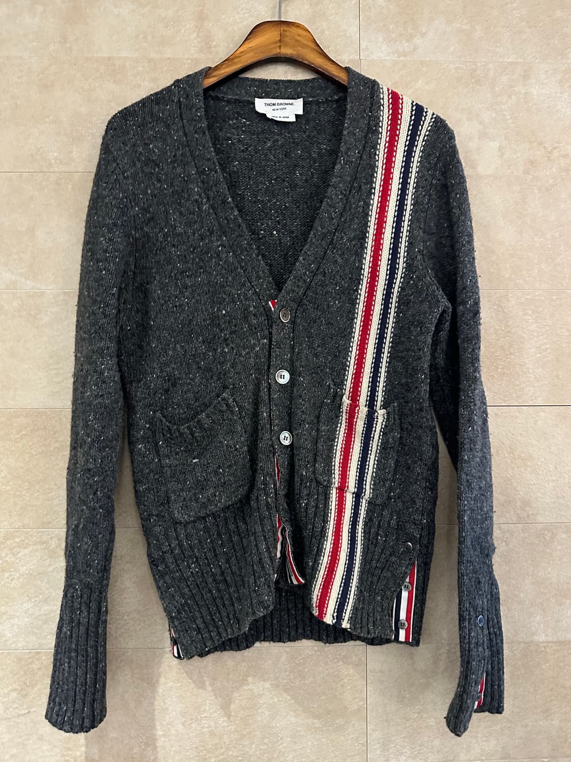 톰브라운 4-바 스트라이프 울 가디건 상품이미지2