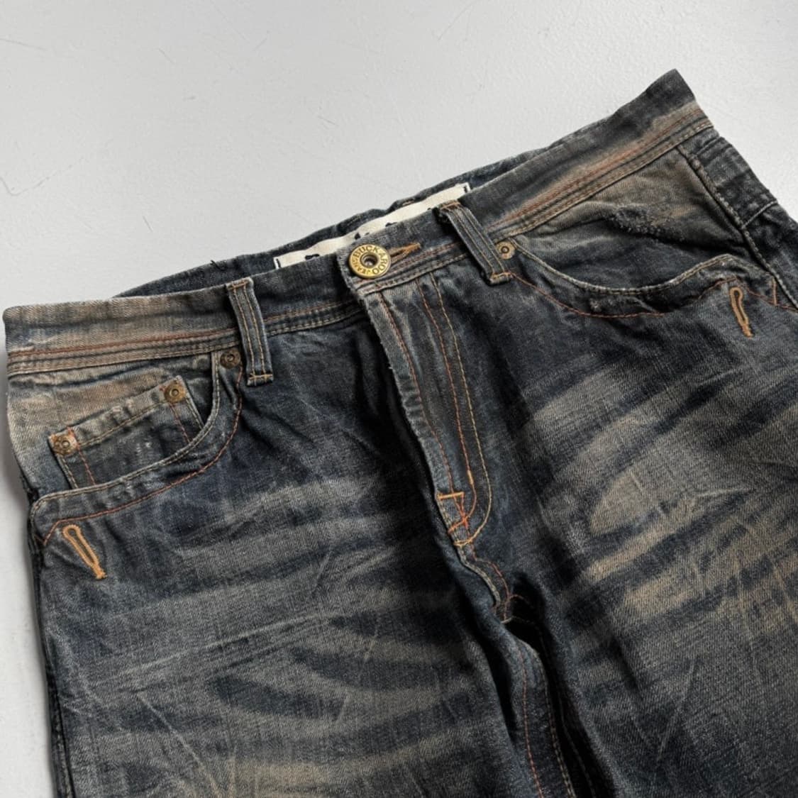 버커루 새깅 신치백 워싱 와이드 데님팬츠 상품이미지4