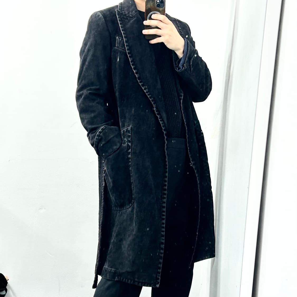 비비안웨스트우드 가먼트다이드 데님 롱코트 상품이미지2