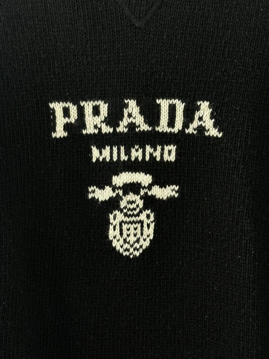 프라다 남성 캐시미어 울 로고 니트 스웨터(블랙, 50/새상품) 상품이미지5