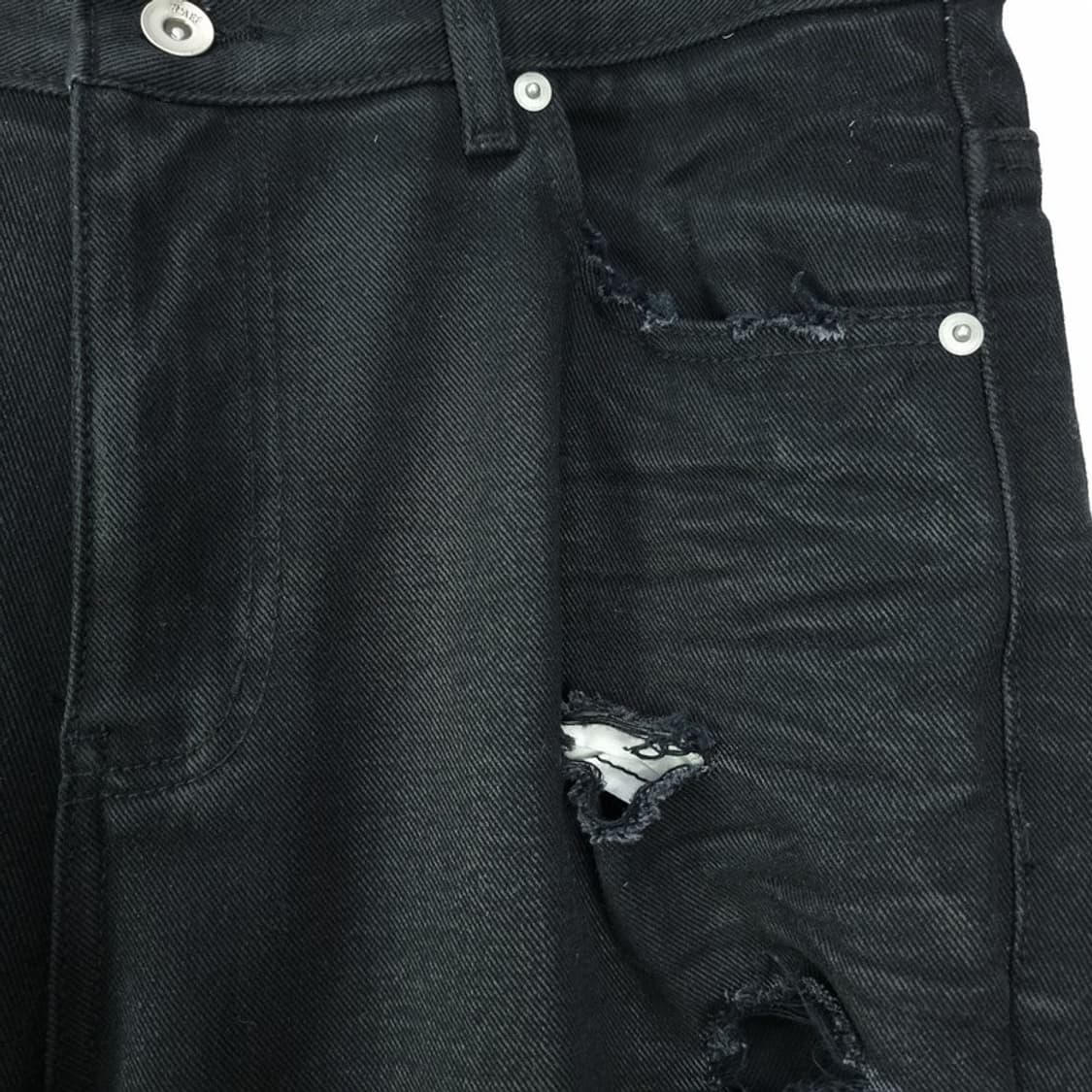 [선데이오프클럽]데미지 코팅 래비지 플레어 부츠컷 데님 블랙 M20293 상품이미지6
