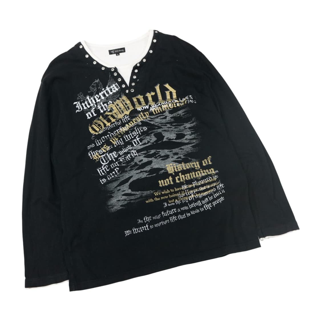 PINO BAZZO 피노바조 빈티지 아일렛 레이어드 블랙 롱슬리브 상품이미지1