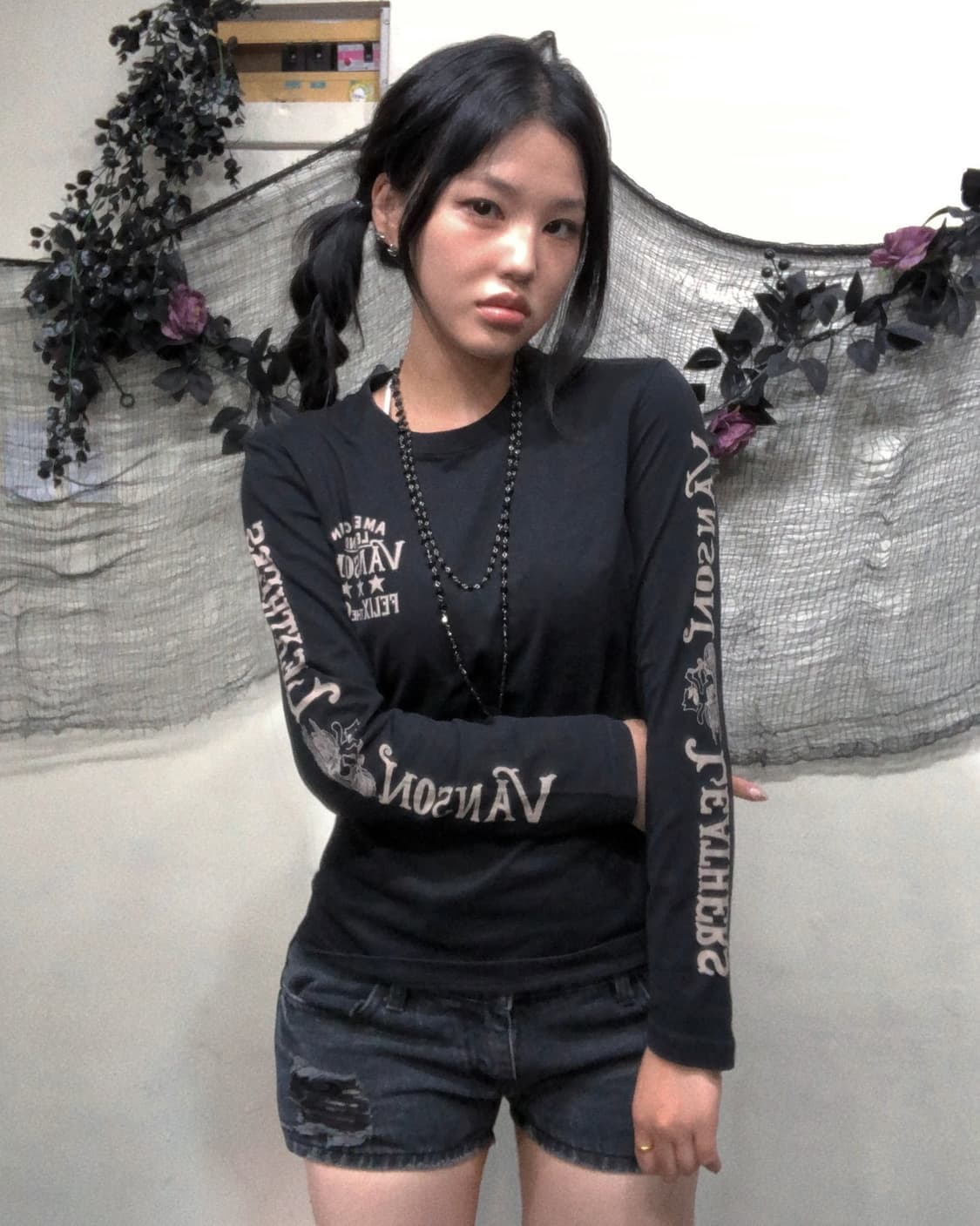 벤슨 레터링 필릭스 오토바이 자수 롱 슬리브  상품이미지1