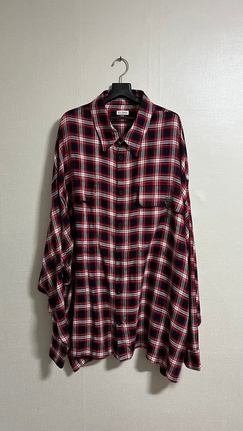 윌리 차바리아 레드 플란넬 체크셔츠 상품이미지3
