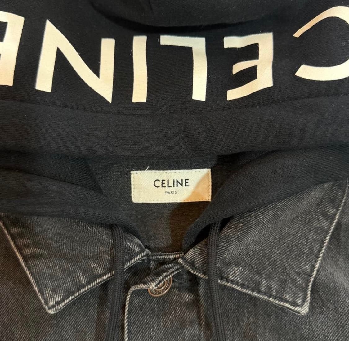 [리오브전포점] 셀린느 백로고 흑청 후드 데님 자켓 상품이미지4